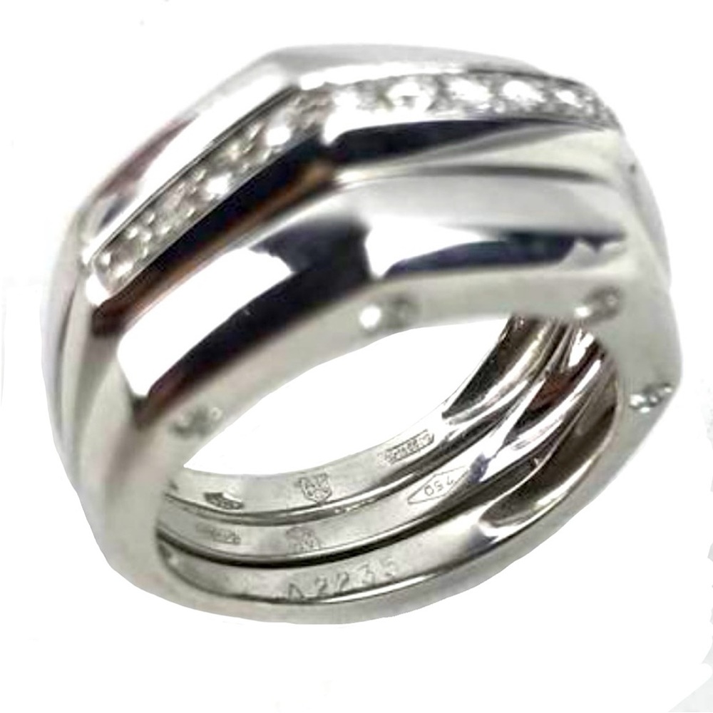 AUDEMARS PIGUET Authentic 18K WhiteGold Diamond Ring 2-in-1 Design Size EU 53 |